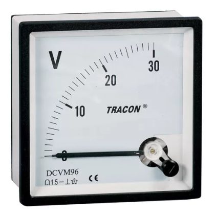   TRACON DCVM96-120 Analóg egyenáramú voltmérő 96×96mm, 120V DC