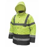   DEDRA BH80K3-XXL Bélelt dzseki fényvisszaverős "parka", méret XXL,sárga