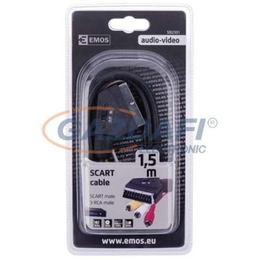 EMOS SB2101 SCART/M-3RCA/M CSATLAKOZÓ KÁBEL 1,5M