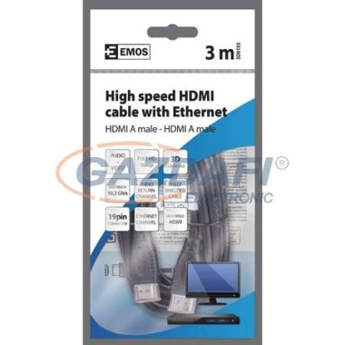 EMOS SD0103 HDMI+ETHERNET A/M-A/M CSATLAKOZÓ KÁBEL 3M