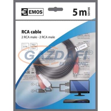 EMOS SD4105 2RCA/M-2RCA/M CSATLAKOZÓ KÁBEL 5M