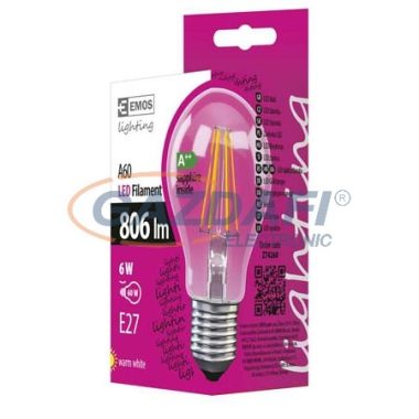 EMOS Z74260 LED FÉNYFORRÁS FILAMENT A++ 6W E27 WW