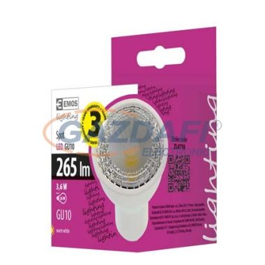 EMOS ZL4710 LED FÉNYFORRÁS PREM MR16 36° 3,6W GU10 WW