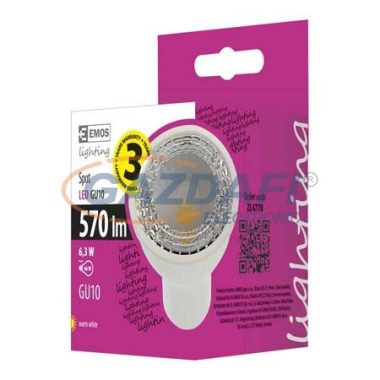 EMOS ZL4770 LED FÉNYFORRÁS PREM MR16 36° 6,3W GU10 WW