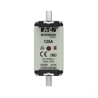 EATON 125NHG00BI NH-betét 125A, DIN 000 méret, 500V AC, gG,szig.fül