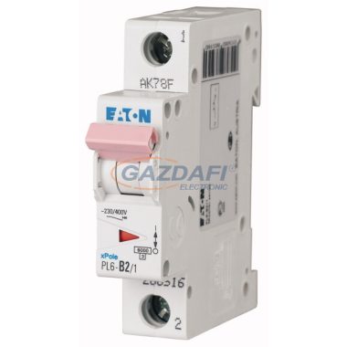 EATON164737 Kismegszakító, 6kA  PL6-B1,6/1 -  1.6 A, 1P, karakterisztika: B