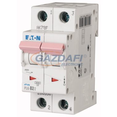 EATON164801 Kismegszakító, 6kA  PL6-B1,5/2 -  1.5 A, 2P, karakterisztika: B