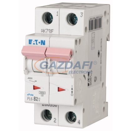   EATON 164803 Kismegszakító, 6kA  PL6-B1/2 -  1 A, 2P, karakterisztika: B