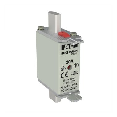 EATON 20NHG000B NH-betét 20A, DIN 000 méret, 500V AC, gG/gL