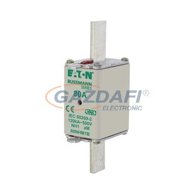 EATON 80NHM1B NH-betét 80A, DIN 1 méret, 500V AC, aM