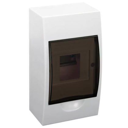   Cutie de distribuție pe perete TRACON EDFK-4_1, cu ușă fumurie, cu șină N / PE, modul 1x4, IP40, 110x200x70mm