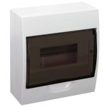   Cutie de distribuție pe perete TRACON EDFK-8_1 cu ușă fumurie, cu șină N / PE modul 1x8, IP40, WxDxH = 190x205x75mm