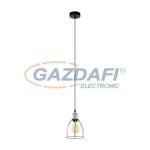 EGLO 33021 Függeszték E27 1x60W ezüst/fekete Wraxall