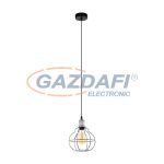 EGLO 33022 függeszték E27 1x60W 20cm ezüst/fekete Wraxall