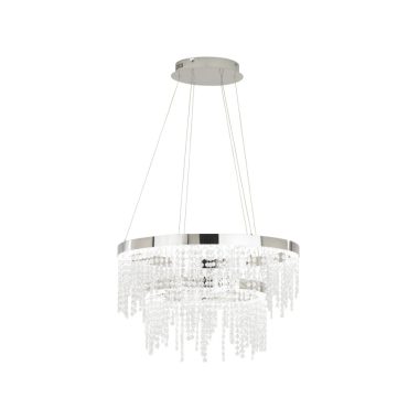 EGLO 39281 LED függelék 2karika ᴓ61cm króm/kristály Antelao