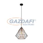   EGLO 43056 Függeszték E27 1x60W fekete/vörösréz Dreadfort