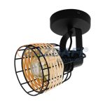 EGLO 43324 Fali E27 1x40W fekete/rattan Anwick