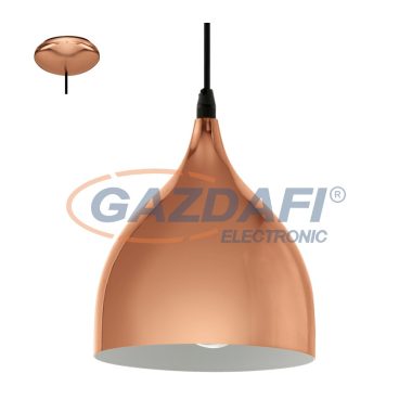 EGLO 94743 függeszték E27 1x60W 17cm réz színű Coretto2