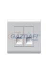 ELMARK 190856 "London" süllyesztett dupla RJ45 informatikai aljzat, Cat6, fehér, 13A, PC