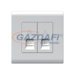   ELMARK 190856 "London" süllyesztett dupla RJ45 informatikai aljzat, Cat6, fehér, 13A, PC