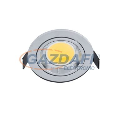 ELMARK 92GUR593WH/CH LED süllyesztett kerek spot lámpa, COB, GU10,7W, 230V, 4000K, 490lm, króm, műanyag, d=90mm, IP40, A++-A, 30000h