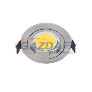 ELMARK 92GUR593WH/SN LED süllyesztett kerek spot lámpa, COB, GU10,7W, 230V, 4000K, 490lm, szatén nikkel, fém, d=90mm, IP40, A++-A, 30000h