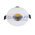   ELMARK 92GURM593WH/W LED süllyesztett kerek spot lámpa, COB, GU10,7W, 230V, 4000K, 490lm, fehér, műanyag, d=90mm, IP40, A++-A, 30000h