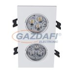   ELMARK 92GUSD353WW/W LED süllyesztett szögletes spot lámpa, Power, GU10, 2x3W, 230V, 2700K, 360lm, fehér, műanyag,, 93x173mm, IP40, A++-A, 30000h