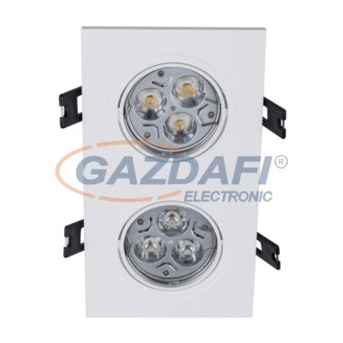 ELMARK 92GUSD353WW/W LED süllyesztett szögletes spot lámpa, Power, GU10, 2x3W, 230V, 2700K, 360lm, fehér, műanyag,, 93x173mm, IP40, A++-A, 30000h