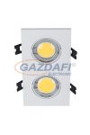 ELMARK 92GUSD393WH/W LED süllyesztett szögletes spot lámpa, COB, GU10, 2x7W, 230V, 4000K, 980lm, fehér, műanyag, 93x173mm, IP40, A++-A, 30000h