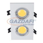   ELMARK 92GUSD393WH/W LED süllyesztett szögletes spot lámpa, COB, GU10, 2x7W, 230V, 4000K, 980lm, fehér, műanyag, 93x173mm, IP40, A++-A, 30000h