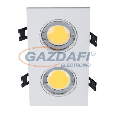 ELMARK 92GUSD393WH/W LED süllyesztett szögletes spot lámpa, COB, GU10, 2x7W, 230V, 4000K, 980lm, fehér, műanyag, 93x173mm, IP40, A++-A, 30000h