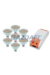 ELMARK 99set7LED396 LED szett: Tápegység, 24W + 7db LED fényforrás, LED21SMD, GU5.3, 3W, 12V, 2700K, 30000h