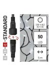 EMOS D1AC02 Standard LED sorolható karácsonyi füzér, 5 m, kültéri és beltéri, hideg fehér, időzítő, 0,9 W, 230 V AC, IP44