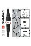 EMOS D1AC03 Standard LED sorolható karácsonyi füzér, 10 m, kültéri és beltéri, hideg fehér, időzítő, 1,2 W, 230 V AC, IP44