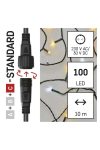EMOS D1AN01 Standard LED sorolható karácsonyi füzér, 10 m, kültéri, meleg/hideg fehér, időzítő, 1,2 W, 230 V AC, IP44