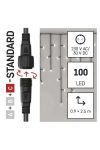 EMOS D1CC01 Standard LED sorolható karácsonyi füzér – jégcsapok, 2,5 m, kültéri, hideg fehér, időzítő, 1,2 W, 230 V AC, IP44