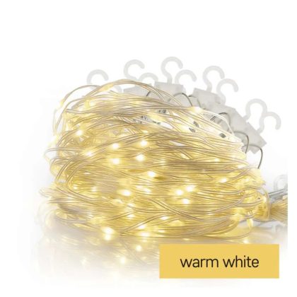   EMOS D3CW01 Nano LED karácsonyi drop fényfüzér – jégcsapok, 2,1W, kültéri és beltéri, meleg fehér, 1,7M x 0,7M 54LED, multifunkcionális 8 üzemmód