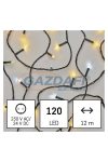 EMOS D4AL04 LED karácsonyi fényfüzér, pulzáló, 12 m, kültéri és beltéri, meleg/hideg fehér, időzítő, 3,6 W, 230 V AC, IP44