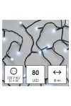 EMOS D5AC02 LED karácsonyi fényfüzér, cseresznye – golyók, 8 m, kültéri és beltéri, hideg fehér, időzítő, 3,6 W, 230 V AC, IP44