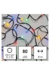 EMOS D5AM02 LED karácsonyi fényfüzér, cseresznye – golyók, 8 m, kültéri és beltéri, többszínű, időzítő, 3,6 W, 230 V AC, IP44