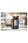 EMOS DCLV14 LED dekoráció – karácsonyi lámpa gyertyával, fekete, 22 cm, 3x AAA, beltéri, vintage, 0, 06 W, elem (3× AA), IP20