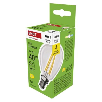   Emos ZF1D23 LED izzó Filament Mini Globe / E14 / 3,4 W (40 W) / 470 lm / Természetes fehér