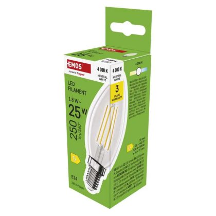   Emos ZF3D03 LED izzó Filament gyertya / E14 / 1,8 W (25 W) / 250 lm / Természetes fehér