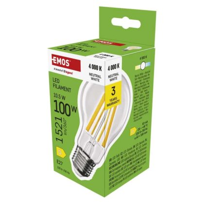   Emos ZF5D63 LED izzó Filament A60 / E27 / 10,5 W (100 W) / 1521 lm / Természetes fehér