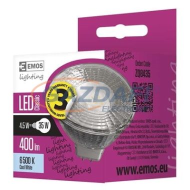 EMOS ZQ8435 LED CLS MR16 4,5W GU5,3 CW