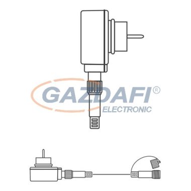 EMOS ZY2006 CONNECT PROFI - TRAFÓ ADAPTER 5M, IP44, FEKETE GUMI KÁBEL, időzítő