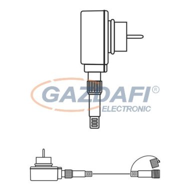 EMOS ZY2154 CONNECT PROFI - TRAFÓ ADAPTER 5M, IP44, FEKETE GUMI KÁBEL, időzítő