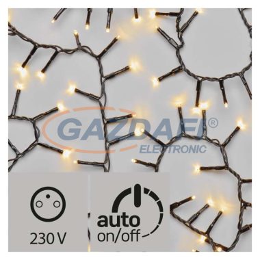 EMOS ZY2180T karácsonyi fényfüzér SÜNI 4M, 200LED, IP44, időzítő, meleg fehér