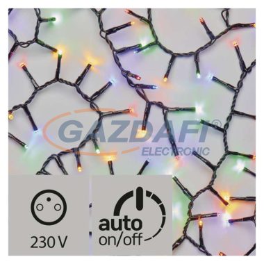 EMOS ZY2186T karácsonyi fényfüzér SÜNI 4M, 200LED, IP44, időzítő, színes